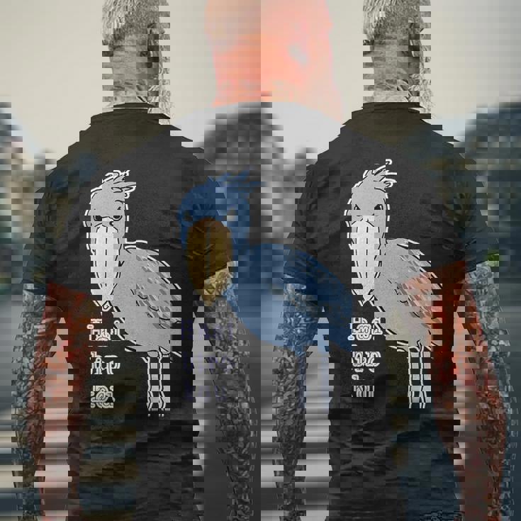 ハシビロコウさん『ビッグ プリント』青い鳥【どうぶつフレンズ】ゆるくて かわいい 動物園 長袖tシャツ メンズTシャツ バックプリント 高齢者への贈り物