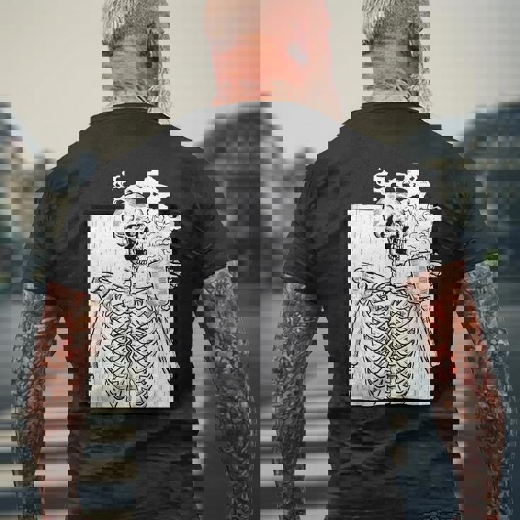 ハロウィーン コーヒー ドリンク スケルトン コーヒースカル メンズTシャツ バックプリント 高齢者への贈り物