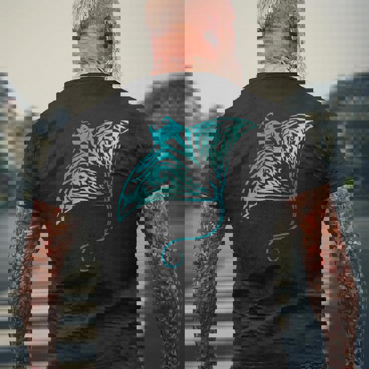 ハワイ トライバル マンタレイ ハワイアン シャツ サメの恋人 メンズTシャツ バックプリント 高齢者への贈り物