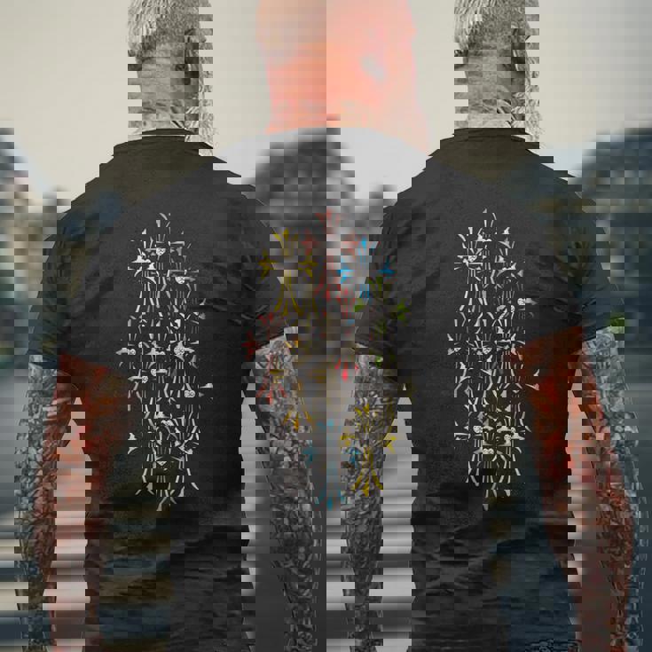 ハート ダイヤ クロス カラフル バリエーション 長袖tシャツ メンズTシャツ バックプリント 高齢者への贈り物