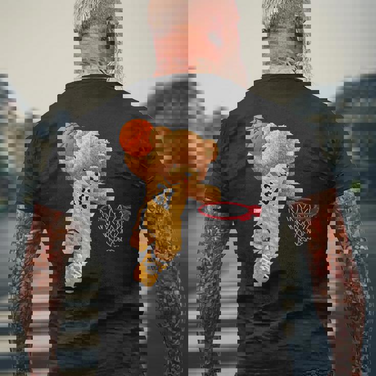 バスケットボール かわいい テディベア メンズTシャツ バックプリント 高齢者への贈り物