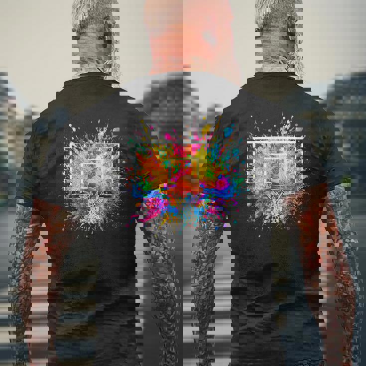 バスケットボール バスケ 面白tシャツ カラフル ゴール おもしろ 服 バスケ部 グッズ ネタ メンズ メンズTシャツ バックプリント 高齢者への贈り物