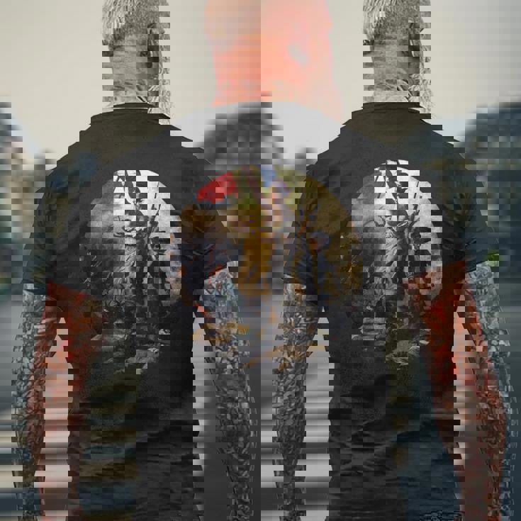 バスティーユを襲うフランス革命 パリ フランス メンズTシャツ バックプリント 高齢者への贈り物