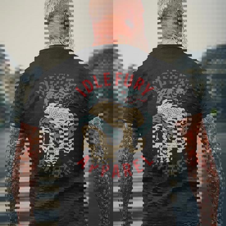 バック プリントを見る Idle Furykull &Nake ビンテージ クラシック スカル ヘビ タトゥー メンズTシャツ バックプリント 高齢者への贈り物