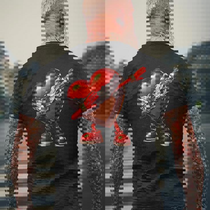 バレンタインデー チョコレート ハート ダビングデザイン メンズTシャツ バックプリント 高齢者への贈り物