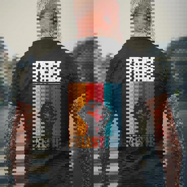 パレスチナ人のためのフリーパレスチナのレトロなビンテージデザイン 長袖tシャツ メンズTシャツ バックプリント 高齢者への贈り物