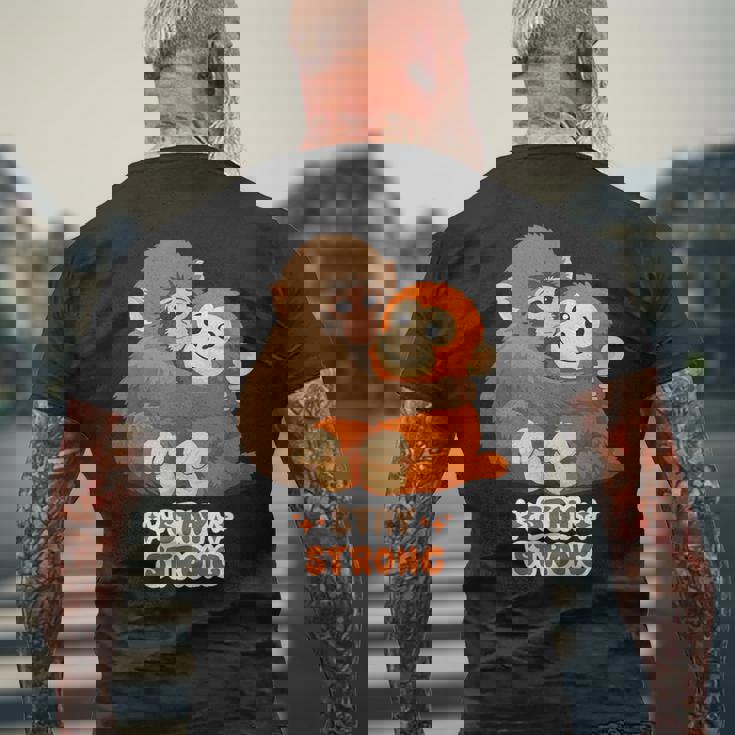 パンチパンチくん 寂しい動物園猿 メンズTシャツ バックプリント 高齢者への贈り物