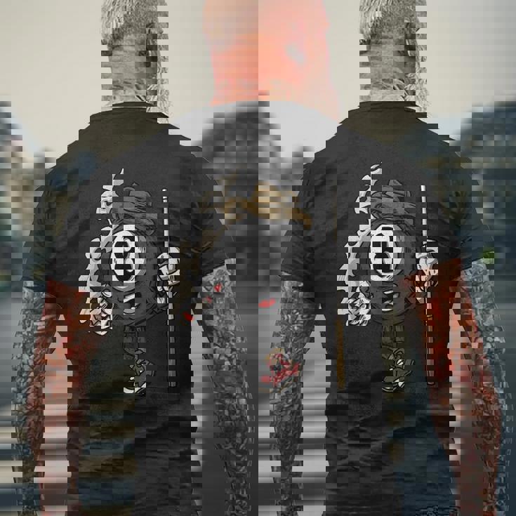 ビリヤードボール 8プールビリヤード メンズTシャツ バックプリント 高齢者への贈り物