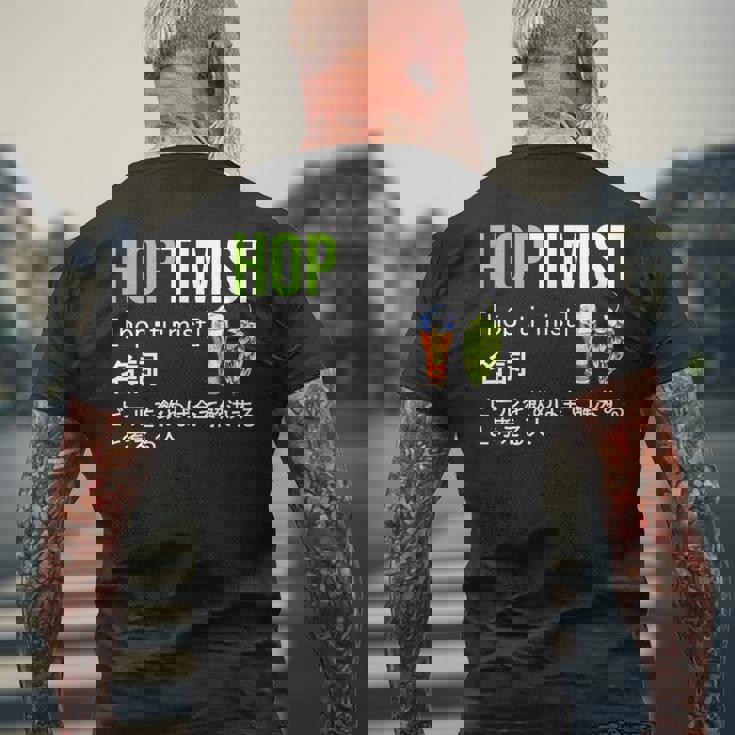 ビール 酒 面白いtシャツ Hoptimist 英語 辞書 飲み おもしろ 飲み会 酒好き メンズ ネタ 服 メンズTシャツ バックプリント 高齢者への贈り物