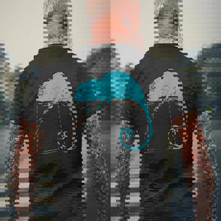 フィボナッチカメレオン黄金比 メンズTシャツ バックプリント 高齢者への贈り物