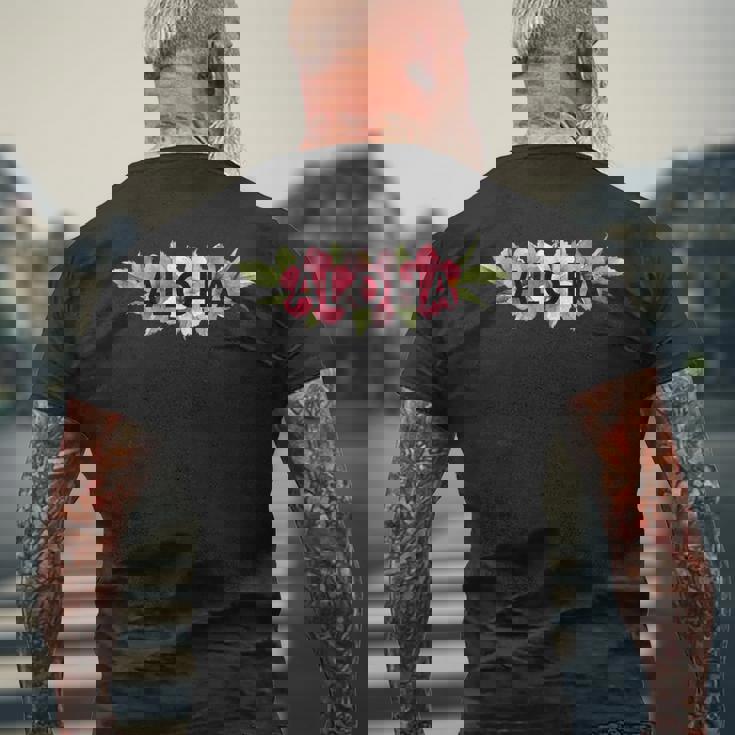 フラダンス フラ レッスン用 アロハ トロピカル ハワイ ハイビスカス Hawaii ハワイアン かわいい メンズTシャツ バックプリント 高齢者への贈り物