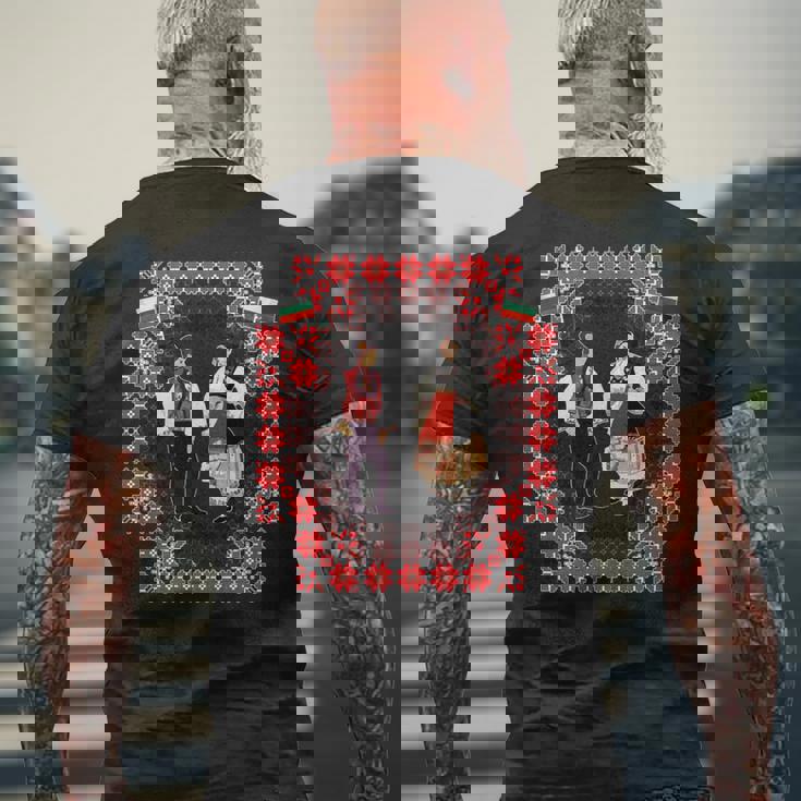 ブルガリアの伝統民族舞踊。ダンサー 長袖tシャツ メンズTシャツ バックプリント 高齢者への贈り物