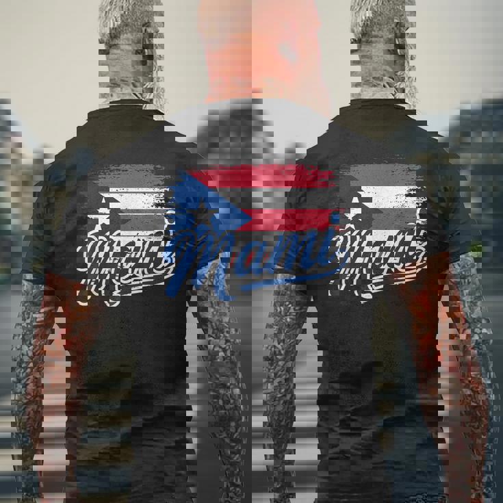 プエルトリコの母旗 プエルトリコ マミ プエルトリコ メンズTシャツ バックプリント 高齢者への贈り物