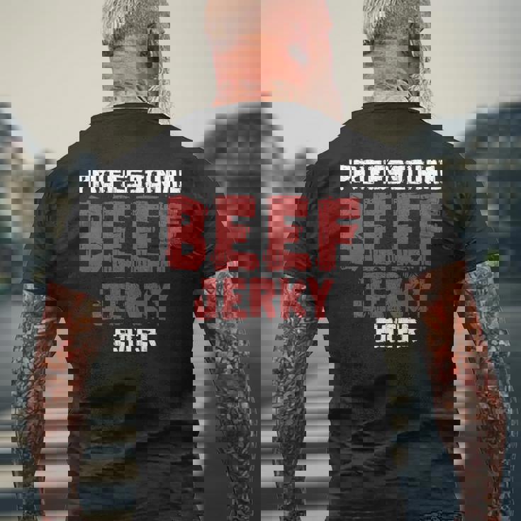 プロフェッショナル・ビーフ・ジャーキー・イーター 肉好き 長袖tシャツ メンズTシャツ バックプリント 高齢者への贈り物