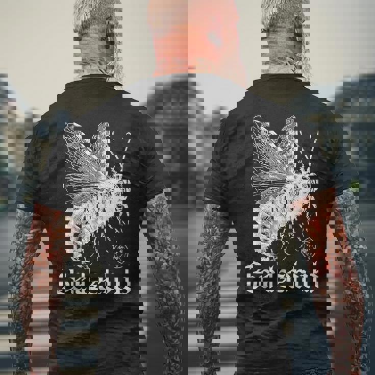 ベルゼブブ フライ 悪魔 ゴシック マジック 異教 ウィッカン 悪魔 Wt メンズTシャツ バックプリント 高齢者への贈り物