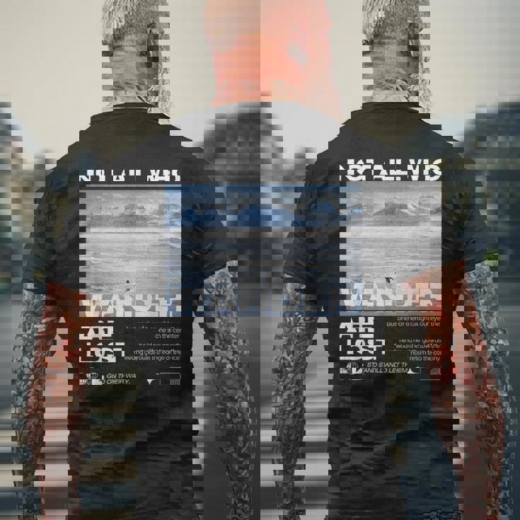 ペンギン「でもどうして」Mountain But Why Meme メンズTシャツ バックプリント 高齢者への贈り物