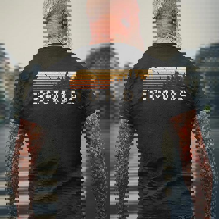 ホンダ、カリフォルニア州ヴィンテージエバーグリーンサンセット80年代レトロ。 長袖tシャツ メンズTシャツ バックプリント 高齢者への贈り物