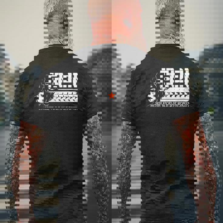 ボウラー メンズ レディース テンピン ワンスター 面白ボウリング メンズTシャツ バックプリント 高齢者への贈り物