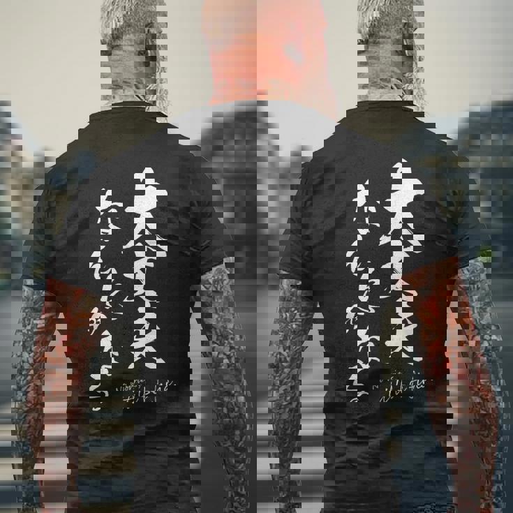 ポジティブな 日本語 毛筆風 書道風 言葉 日本 かっこいい ポジティブ言葉 ポジティブ思考 面白い メンズTシャツ バックプリント 高齢者への贈り物