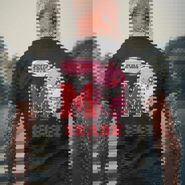 ママシャーク・レトロ・ベイシャーク・サメなかぞく・プレゼント・キッズ・メンズ・ウーマンズ メンズTシャツ バックプリント 高齢者への贈り物