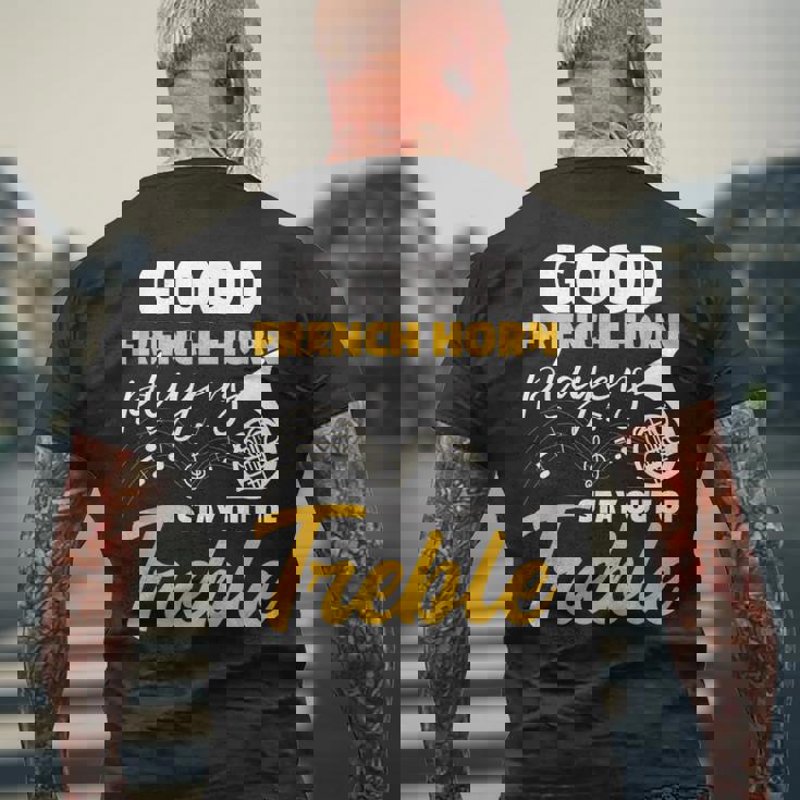 マーチング・フレンチ・ホルンバンド メンズTシャツ バックプリント 高齢者への贈り物