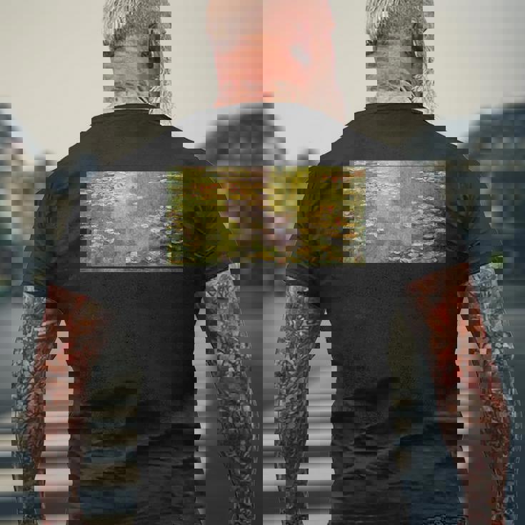 モネの睡蓮 メンズTシャツ バックプリント 高齢者への贈り物