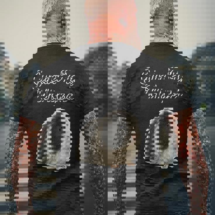 モルモットのささやき-ペルーのモルモット メンズTシャツ バックプリント 高齢者への贈り物