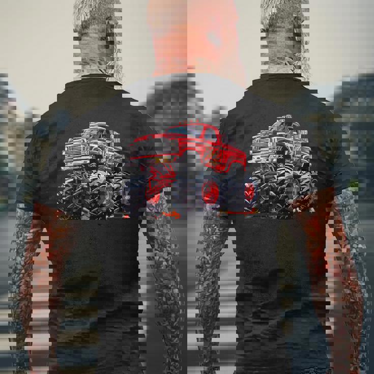 モンスタートラック 幼児用 キッズ レトロ ヴィンテージ モンスタートラック メンズTシャツ バックプリント 高齢者への贈り物