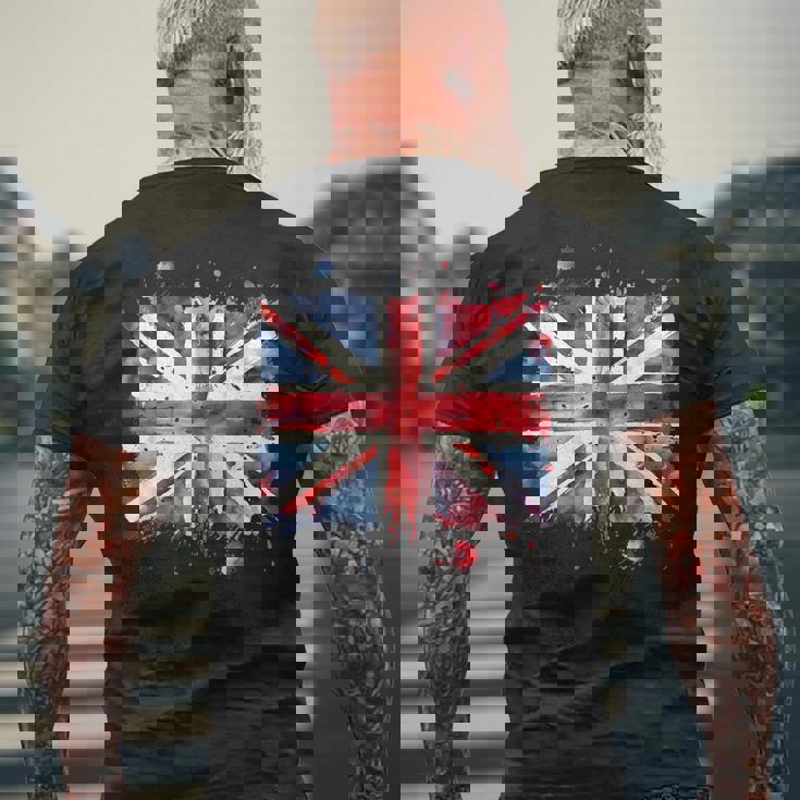 ユニオンジャック インクスタイル アート イギリス国旗 イギリス 国旗 イギリス メンズTシャツ バックプリント 高齢者への贈り物