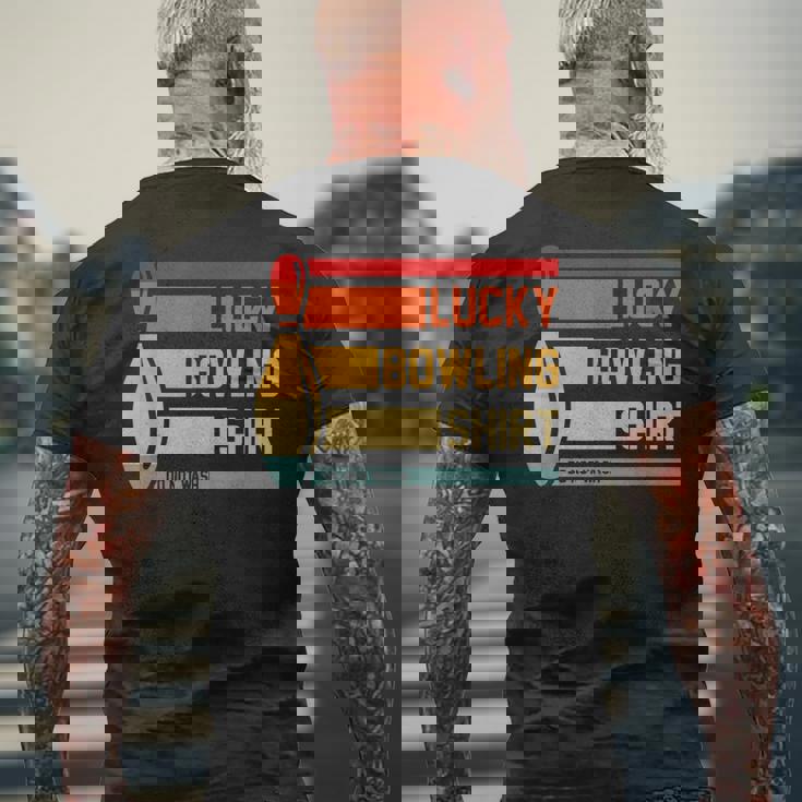 ラッキーボーリングシャツ おもしろボーリングトーナメントボウラーヴィンテージ メンズTシャツ バックプリント 高齢者への贈り物