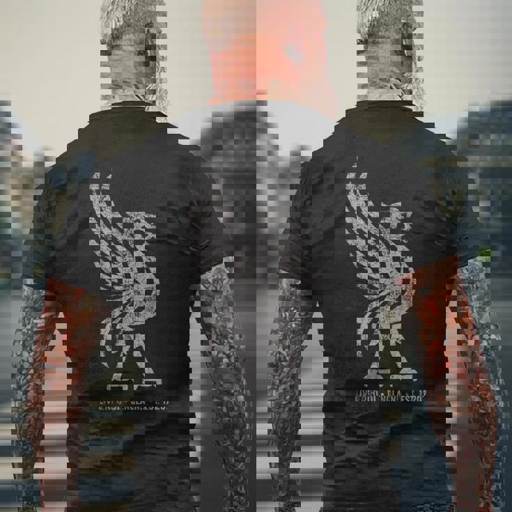 リバプール イングランド Est1207 Colossal Liverbird Grey Age メンズTシャツ バックプリント 高齢者への贈り物