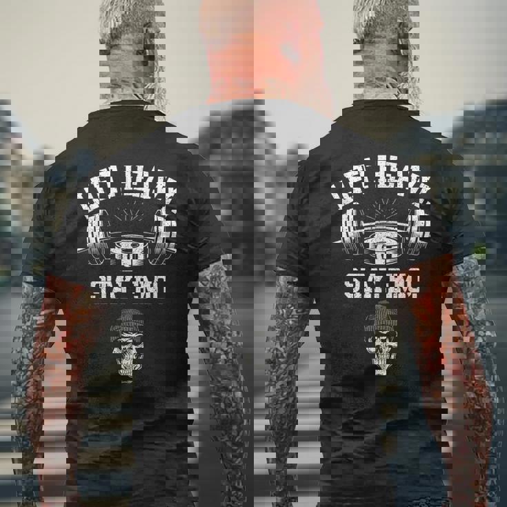 リフトヘビーステイエモジムとフィットネスウエイトリフティング メンズTシャツ バックプリント 高齢者への贈り物