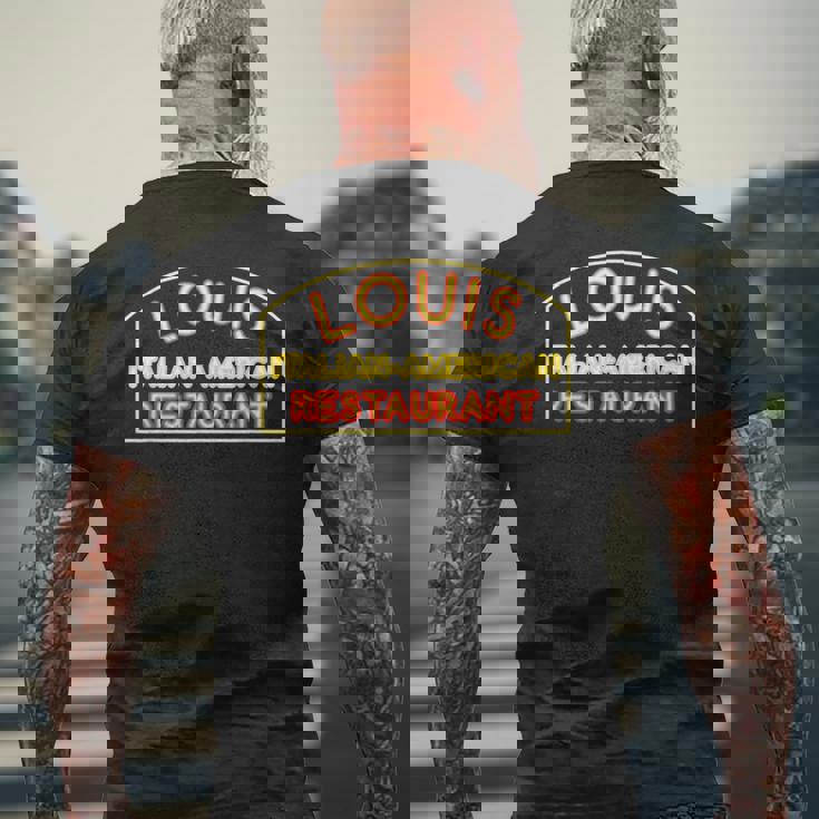 ルイス・レストラン イタリアン アメリカン ブロンクス Ny ゴッドファーザー メンズTシャツ バックプリント 高齢者への贈り物