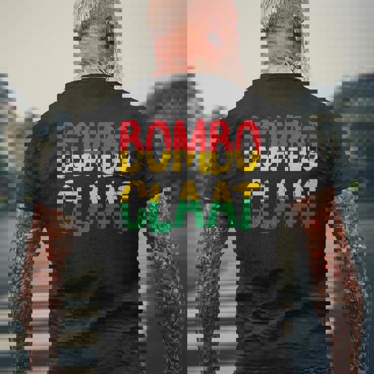 レゲエとジャマイカ Bombo Claat ラスタ ボンボクラット メンズTシャツ バックプリント 高齢者への贈り物