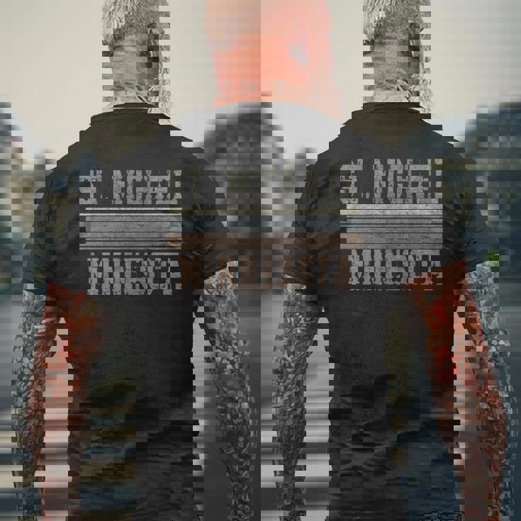 レトロ セントマイケル ミネソタ 長袖tシャツ メンズTシャツ バックプリント 高齢者への贈り物