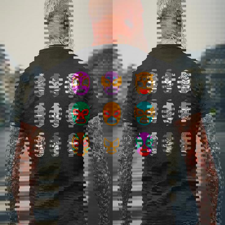 レトロ ルチャリブレ マスク オブ レジェンド レスリング 長袖tシャツ メンズTシャツ バックプリント 高齢者への贈り物