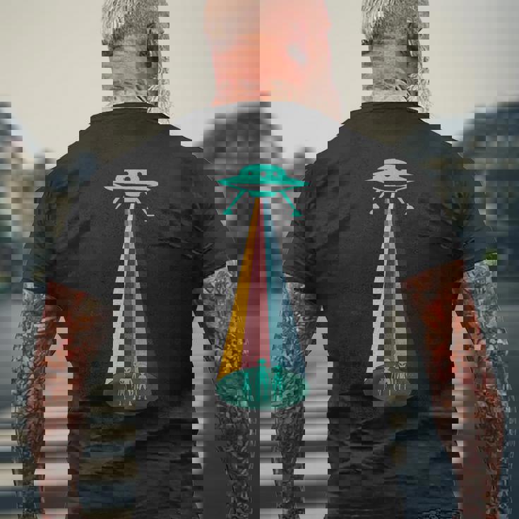 レトロ 宇宙人 宇宙船 Ufo メンズTシャツ バックプリント 高齢者への贈り物