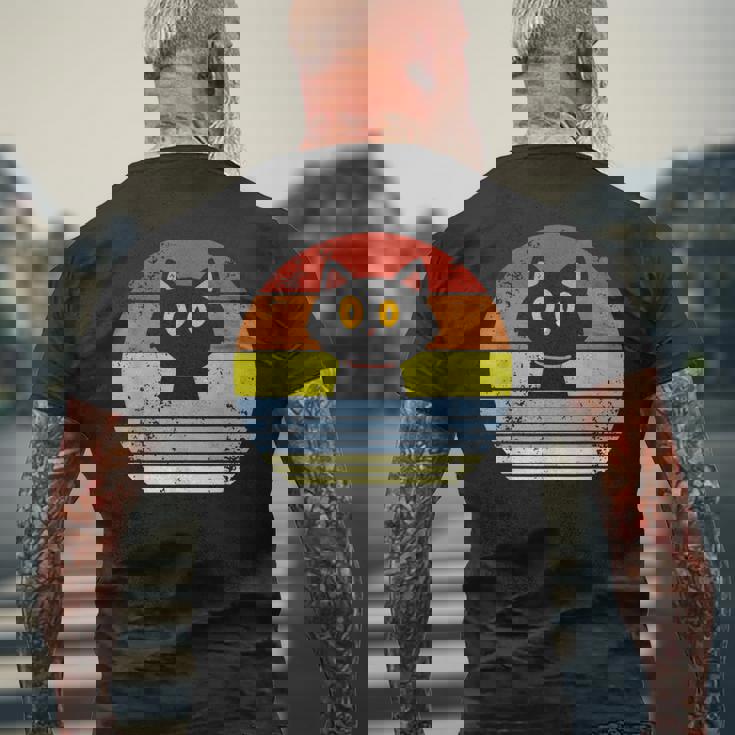 レトロ 猫 ヴィンテージ かわいい 子猫 ニャー キティ キティ メンズTシャツ バックプリント 高齢者への贈り物