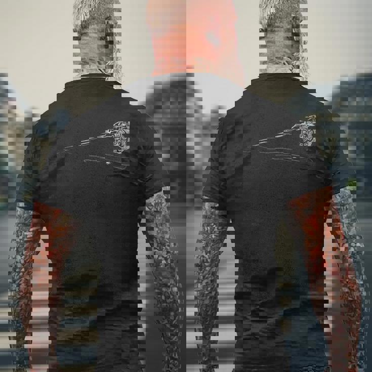 レトロなフライフィッシングフライロッド メンズTシャツ バックプリント 高齢者への贈り物