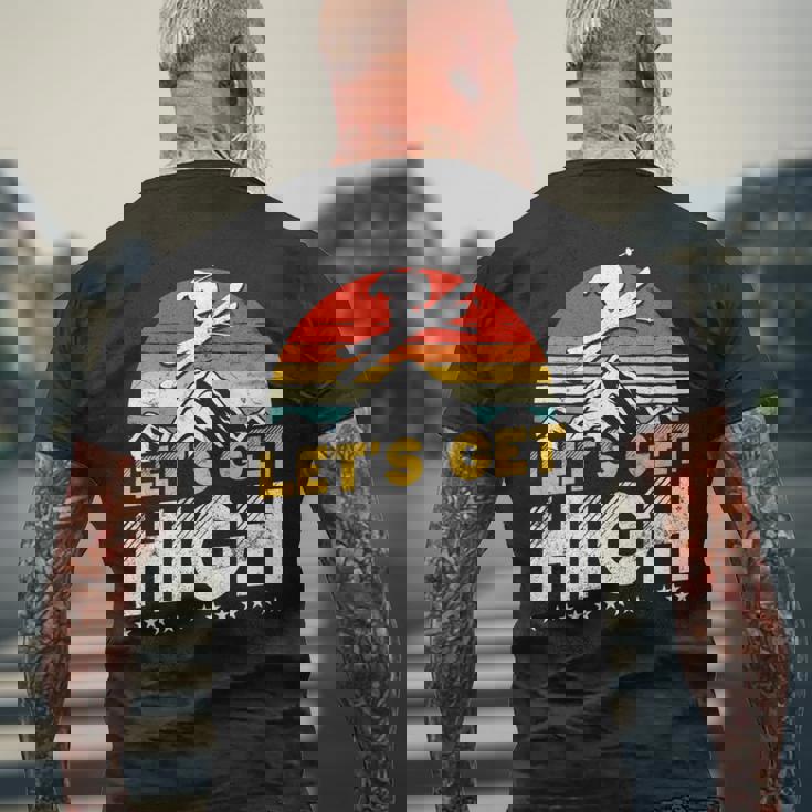 レトロヴィンテージスキー Let's Get High 長袖tシャツ メンズTシャツ バックプリント 高齢者への贈り物