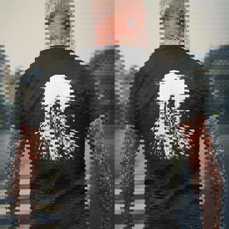 レーシング・サイクリスト、バイカー・サイクリズムを描く 長袖tシャツ メンズTシャツ バックプリント 高齢者への贈り物