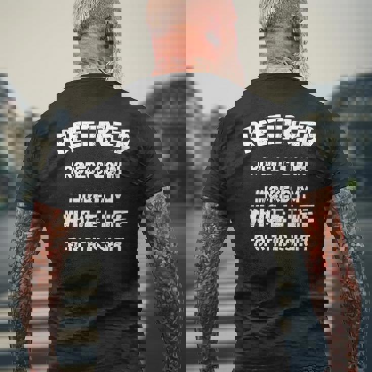 ロデオ・クラウン私はこれのために一生働いた メンズTシャツ バックプリント 高齢者への贈り物