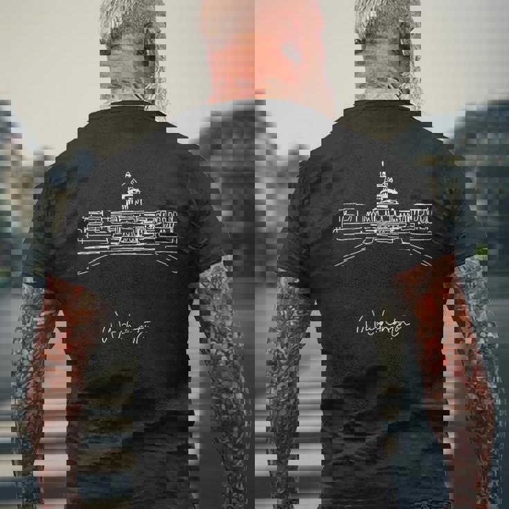 ワシントン Dc キャピトル ヒルのお土産 メンズTシャツ バックプリント 高齢者への贈り物