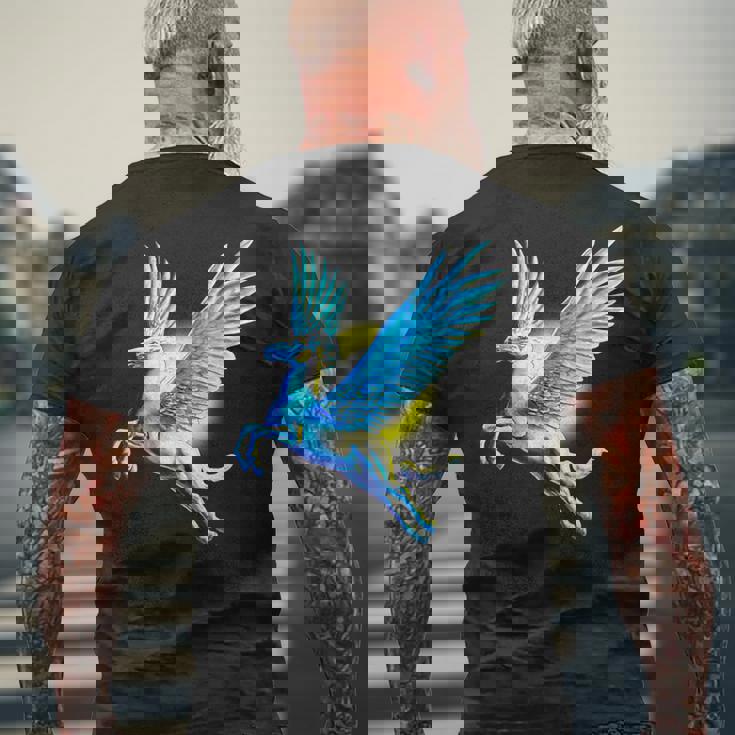 ヴィンテージ ペガサス 神話 ギリシャ空飛ぶ馬 神話 メンズTシャツ バックプリント 高齢者への贈り物