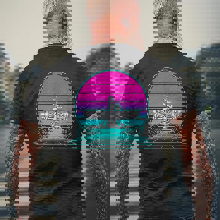 ヴィンテージ レトロ サンセット アヌンナキ メンズTシャツ バックプリント 高齢者への贈り物