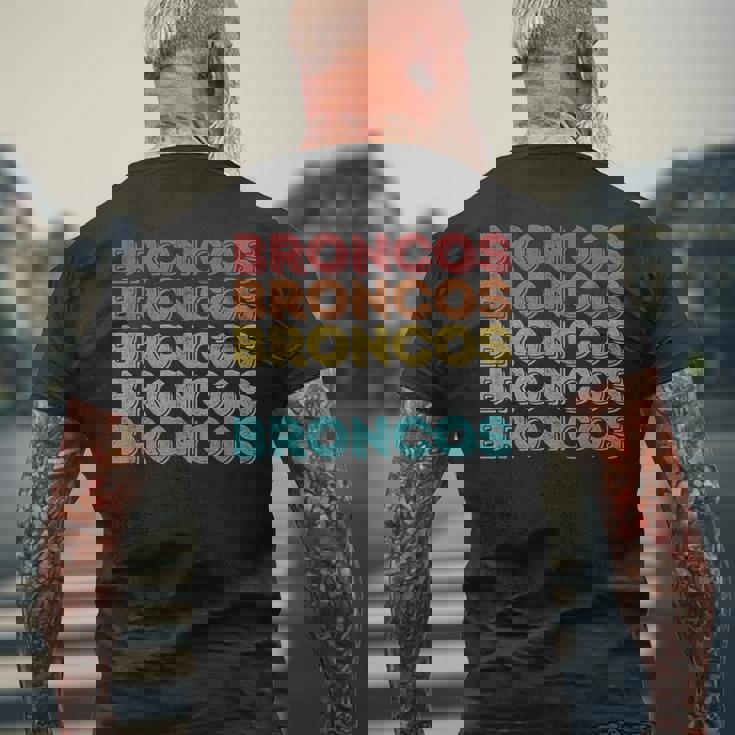 ヴィンテージ レトロ ブロンコス メンズTシャツ バックプリント 高齢者への贈り物