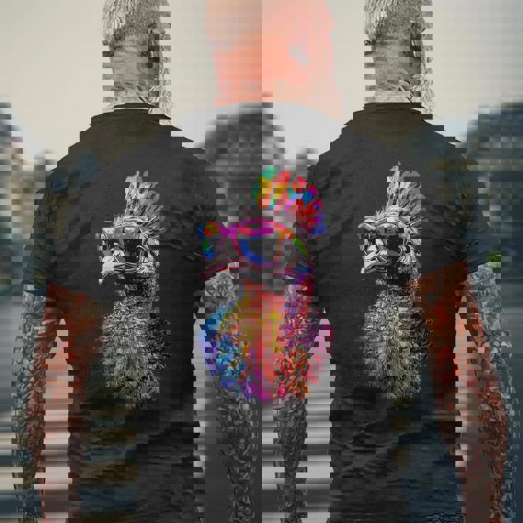 七面鳥 鳥 七面鳥 雉 七面鳥 メンズTシャツ バックプリント 高齢者への贈り物