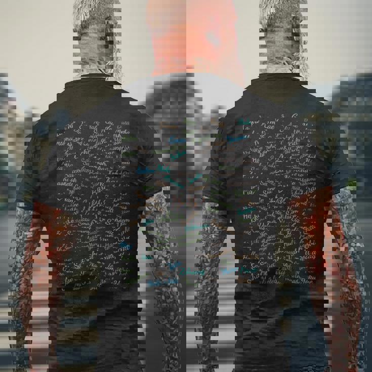 世界の100言語でこんにちは、国際連合 長袖tシャツ メンズTシャツ バックプリント 高齢者への贈り物