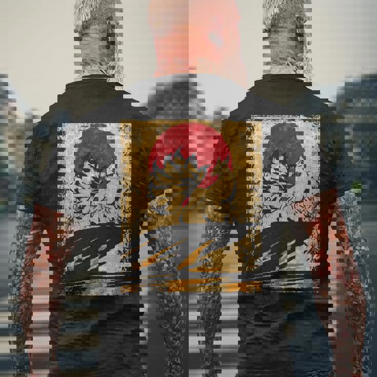 九尾の狐 日本のレトロアート 長袖tシャツ メンズTシャツ バックプリント 高齢者への贈り物