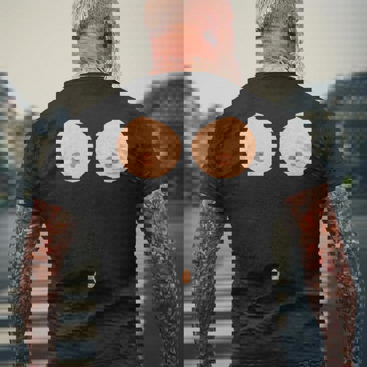 乳首おへそボタン おっぱい 面白いコスチューム メンズTシャツ バックプリント 高齢者への贈り物